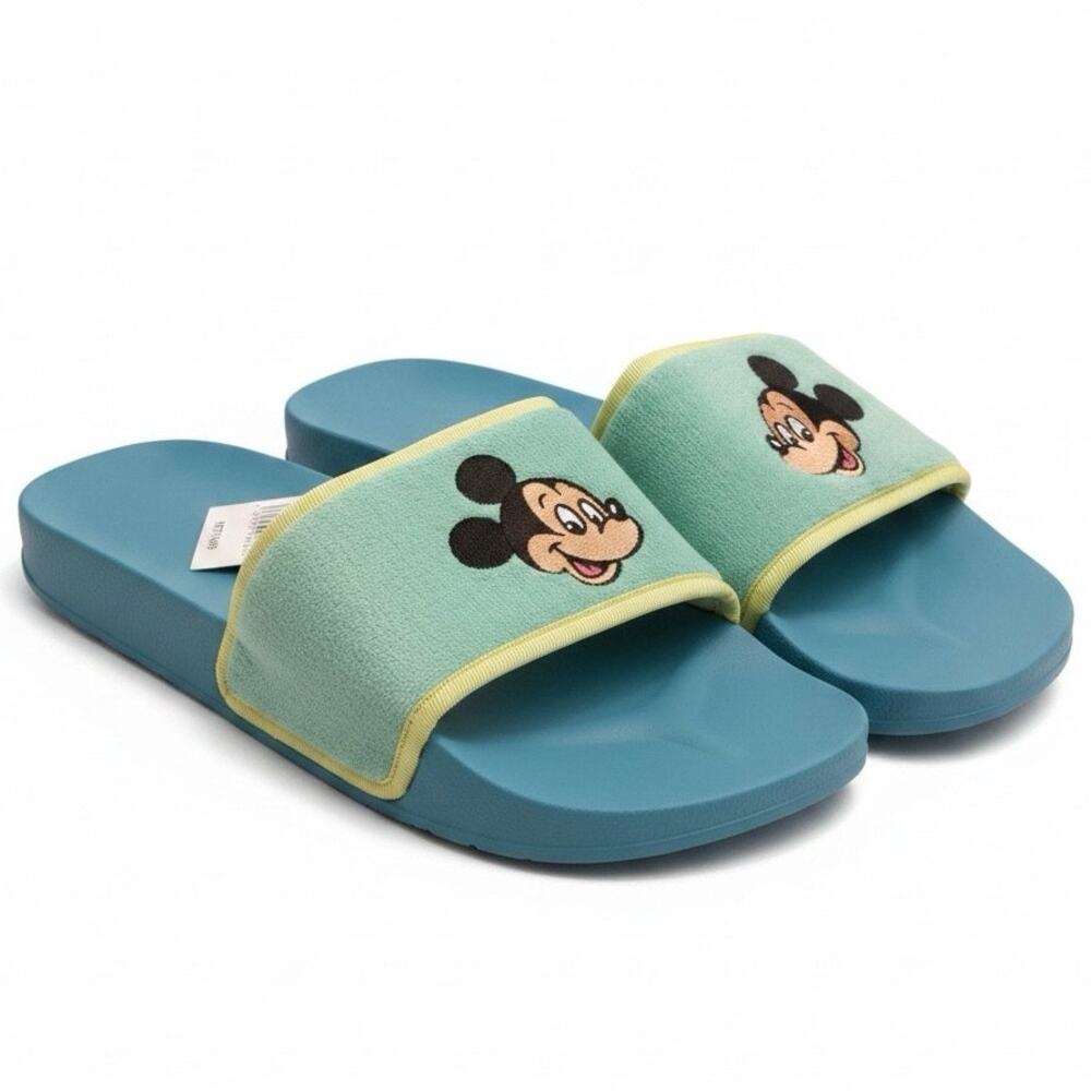 NWT Disney Parks Vintage Style Mickey Mouse Slide Sandals Sz M7 / W9